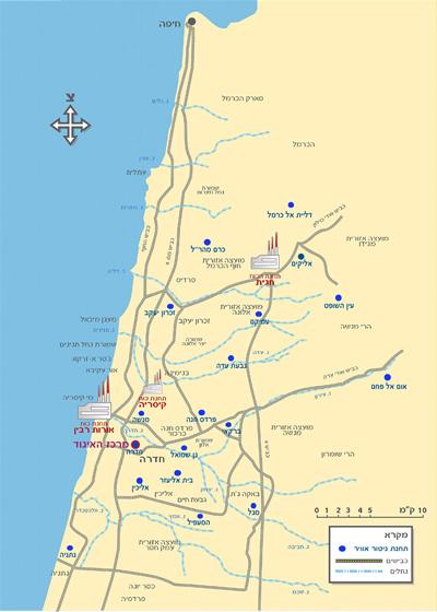 מפה של תחנות ניטור 